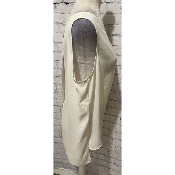 Black Label by Chico's Blouse Womens Cream Sleevless Blouse Size 2/L/12 - Picture 4 of 7